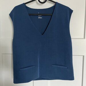 A New Day Blue Sandwash Vest, EUC, Small